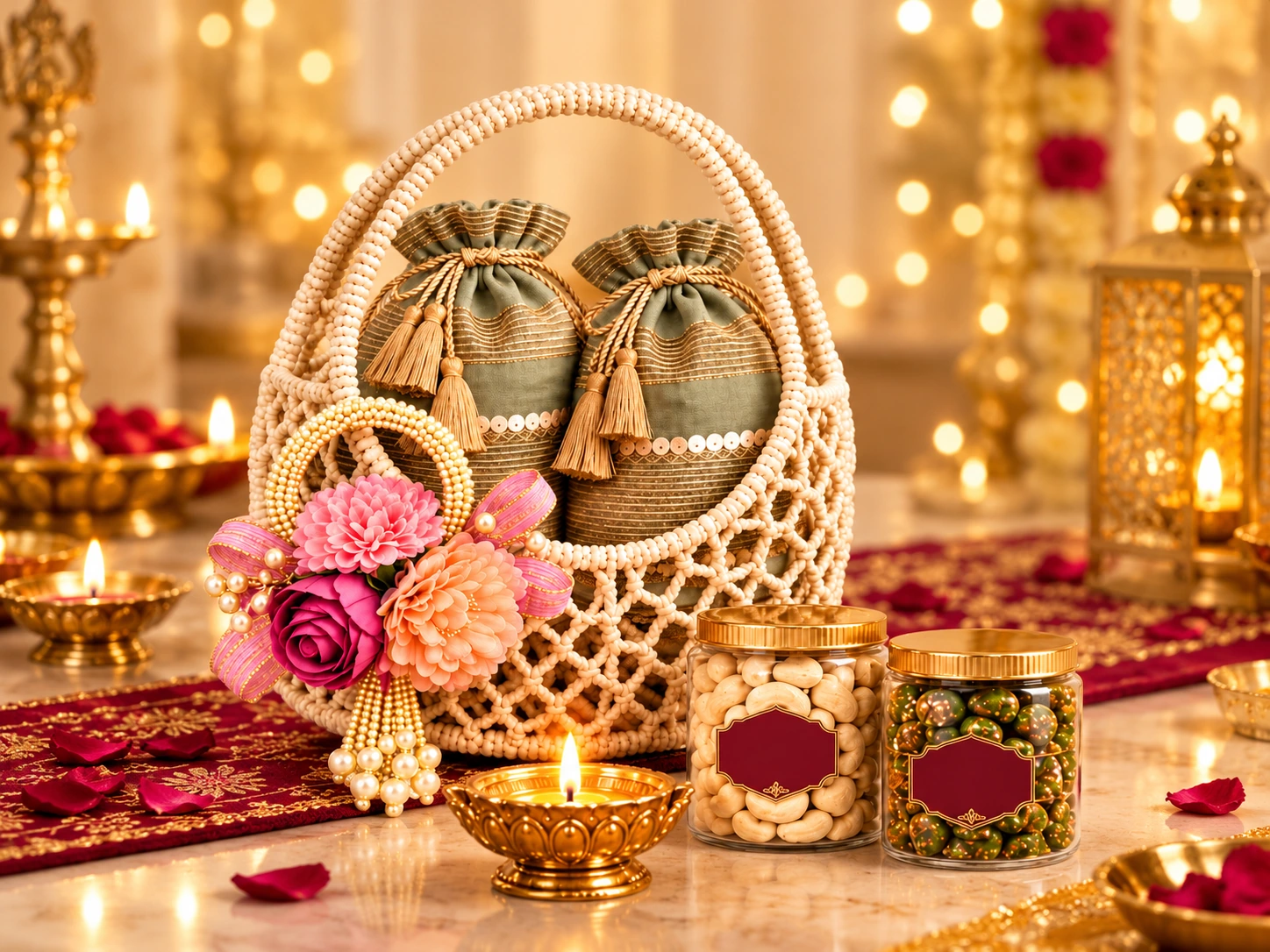 Noor-e-Mehfil hamper, staged on a festive table