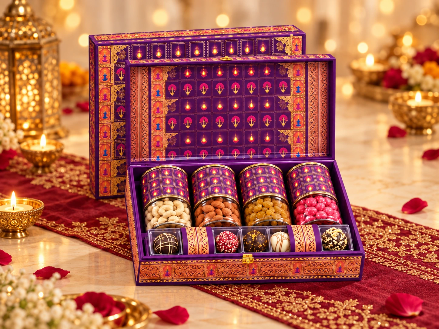 Jamuni Jashn hamper, staged on a festive table